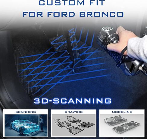 Car Floor Mats for Ford Bronco 4 Door 2025 2024-2021 Accessories,TPE All Weather Protection Floor Mats, Custom Fit 1st&2nd Row Car Floor Liners Set(Not for 2 Door & Sport),Black in Kuwait
