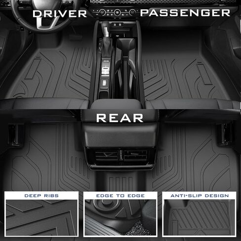 Car Floor Mats for Ford Bronco 4 Door 2025 2024-2021 Accessories,TPE All Weather Protection Floor Mats, Custom Fit 1st&2nd Row Car Floor Liners Set(Not for 2 Door & Sport),Black in Kuwait