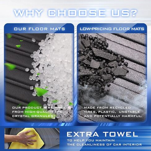 Car Floor Mats for Ford Bronco 4 Door 2025 2024-2021 Accessories,TPE All Weather Protection Floor Mats, Custom Fit 1st&2nd Row Car Floor Liners Set(Not for 2 Door & Sport),Black in Kuwait