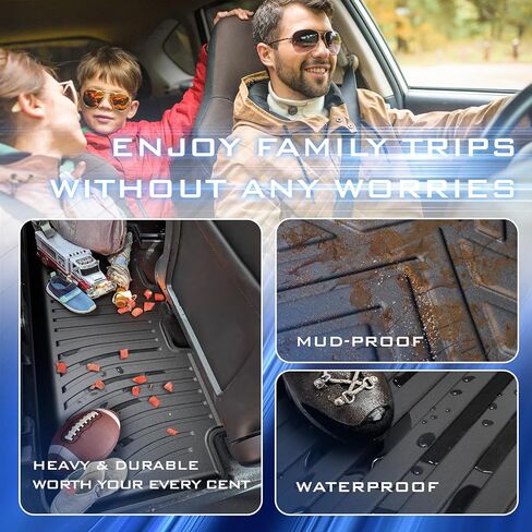 Car Floor Mats for Ford Bronco 4 Door 2025 2024-2021 Accessories,TPE All Weather Protection Floor Mats, Custom Fit 1st&2nd Row Car Floor Liners Set(Not for 2 Door & Sport),Black in Kuwait