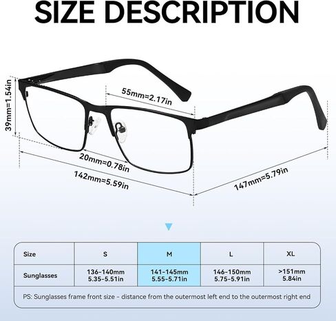 Dollger Blue light Glasses for Men Rectangle Metal Frame Computer Screen Blue light Blocking Eyeglasses in Kuwait