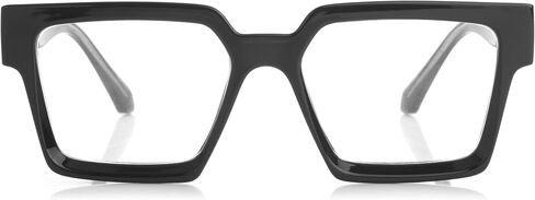 Kursan Square Black Glasses for Women Men Retro Oversized Thick Frame Clear Lens Eyeglasses in Saudi Arabia