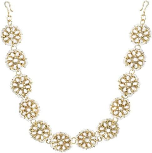Aheli Indian Traditional Bollywood Kundan Studded Maang Tikka Matha Patti Gift for Women Jewelry in Saudi Arabia