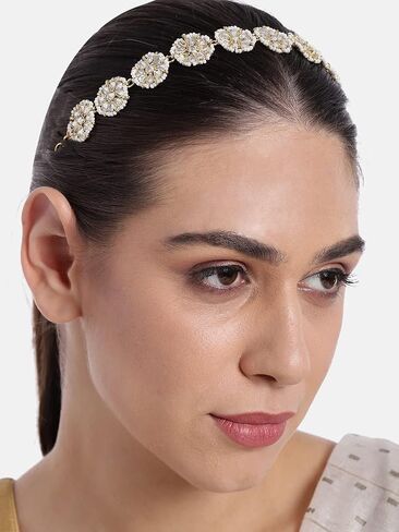 Aheli Indian Traditional Bollywood Kundan Studded Maang Tikka Matha Patti Gift for Women Jewelry in Saudi Arabia