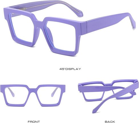Kursan Square Black Glasses for Women Men Retro Oversized Thick Frame Clear Lens Eyeglasses in Saudi Arabia