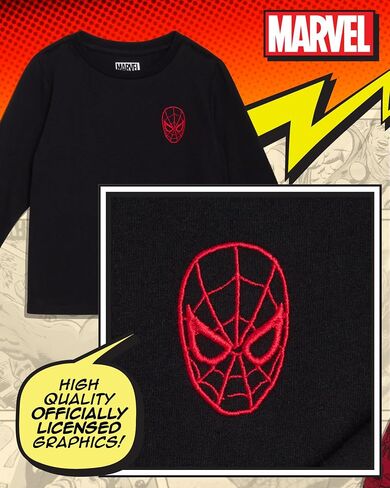 Marvel Avengers Spiderman Boys قمصان - 3 حزمة طويلة الأكمام المحملات Hulk Iron Man Captain America for Toddler Boys & Kids in Kuwait