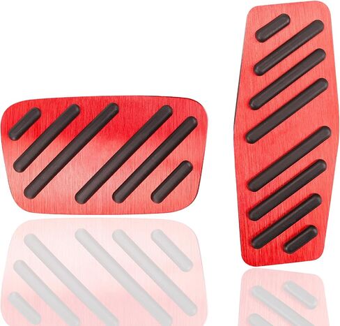 BOYUER for Chevy Blazer 2019 2020 2021 2022 2023 2024 2025 2PCS Aluminum Anti-Slip No Drilling Brake and Gas Accelerator Pedal Pad Cover Foot Pedal Pads Kit Interior Decoration Accessories (RED) in Kuwait