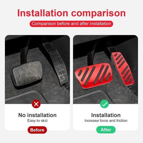 BOYUER for Chevy Blazer 2019 2020 2021 2022 2023 2024 2025 2PCS Aluminum Anti-Slip No Drilling Brake and Gas Accelerator Pedal Pad Cover Foot Pedal Pads Kit Interior Decoration Accessories (RED) in Kuwait