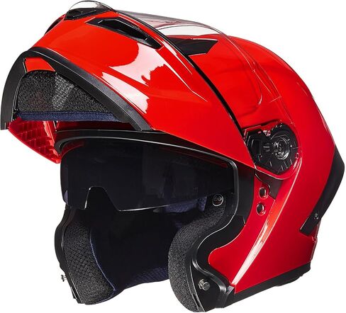 ILM Motorcycle Helmets Modular Full Face Moped Helmet Flip up Dual Visor for Adult DOT WS202 (Red, X-Large) in Saudi Arabia