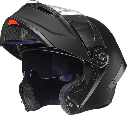 خوذات الدراجات النارية ILM Modular Full Face Moped Helmet Flip Up Dual Dual for Compe Dot WS202 (Red ، X-Large) in Kuwait
