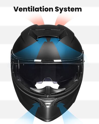 خوذات الدراجات النارية ILM Modular Full Face Moped Helmet Flip Up Dual Dual for Compe Dot WS202 (Red ، X-Large) in Kuwait
