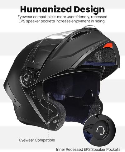خوذات الدراجات النارية ILM Modular Full Face Moped Helmet Flip Up Dual Dual for Compe Dot WS202 (Red ، X-Large) in Kuwait