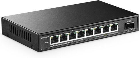 YuLinca 8 Port 2.5G Easy Web Managed Switch, 8 x 2.5Gbps Base-T Ports and 1 x 10G SFP+ Slot, Support LACP/QOS/VLAN/IGMP, Mini Metal Fanless 2.5Gb Managed Switch in Saudi Arabia