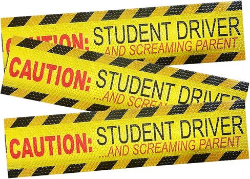 3PCS Car Magnetic Sticker, Magnetic Student Driver Sticker Safety Warning Sign, Caution Student Driver and Screaming Parent, Rookie Driver Reflective Funny Bumper Stickers (Pattern 1) in Saudi Arabia