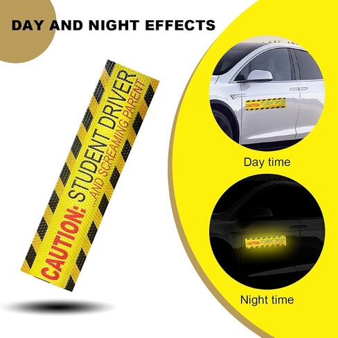 3PCS Car Magnetic Sticker, Magnetic Student Driver Sticker Safety Warning Sign, Caution Student Driver and Screaming Parent, Rookie Driver Reflective Funny Bumper Stickers (Pattern 1) in Saudi Arabia