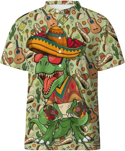 Hawaiian Mens Henley Polo Shirts Short Sleeve Quick Dry Funny Print Casual Collarless Golf Shirts for Men in Saudi Arabia
