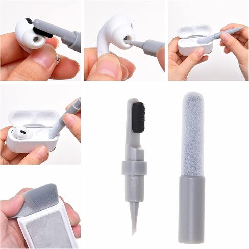 Keyboard Cleaning Kit - 1x Mini Brush, 1x Cleaning Brush, 1x Keyboard Cap Remover, 1x Air Blower and 1x Cleaning Cloth - Also for Laptops, Camera Lenses, Glasses - Home and Office in Kuwait