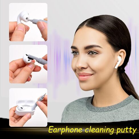 Keyboard Cleaning Kit - 1x Mini Brush, 1x Cleaning Brush, 1x Keyboard Cap Remover, 1x Air Blower and 1x Cleaning Cloth - Also for Laptops, Camera Lenses, Glasses - Home and Office in Kuwait