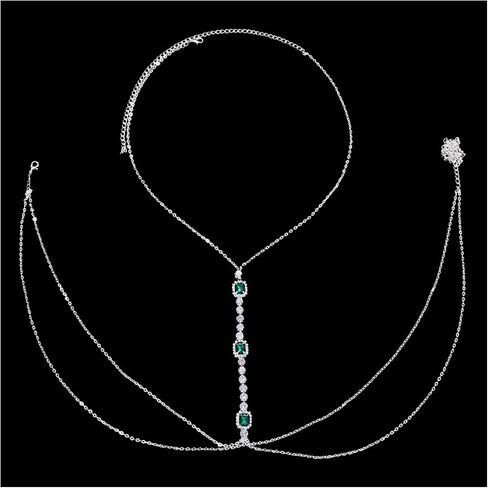 Rhinestone Bra Chain for Women Sparkly Sexy Layered Waist Chain Bikini Bra Chain Body Jewelry in Saudi Arabia