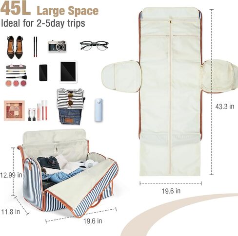 حقيبة ملابس للسفر ، 3 من 1 في 1 أكياس قابلة للتحويل من Jenni Bag الغواصة ، حقائب بدلة مزاجة مع حقيبة مقاومة للماء ، وأكياس Weekender بين عشية وضحاها للنساء معلقات الملابس in Kuwait