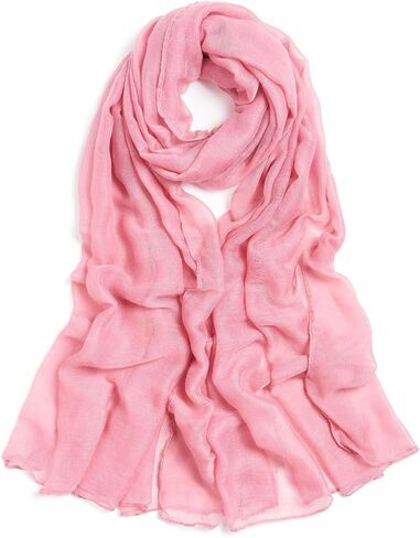 وشاح القطن للنساء أزياء ألوان صلبة الحجاب الأوشحة خفيفة الوزن شال الصيف خريف الشتاء الشعر in Kuwait