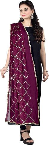 Chandrakala Chiffon Dupatta for Women, Shawl Scarf Wrap Chunni (D238-P) in Saudi Arabia
