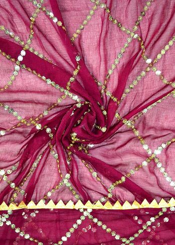Chandrakala Chiffon Dupatta for Women, Shawl Scarf Wrap Chunni (D238-P) in Saudi Arabia