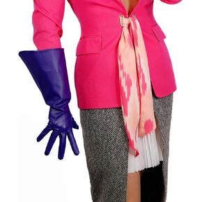 DooWay Women Faux Leather Gauntlet Gloves Cosplay Costume Party Wide sleeve Puff Purple