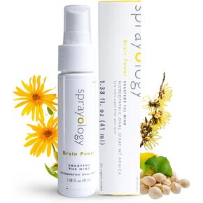 Sprayology Brain Power | Homeopathic Brain & Cognitive Supplement | Memory Boost Spray | Cognitive Support with Arnica & Ginkgo | Natural Brain Fog Relief | Homeopathy Formula for Focus & Clarity