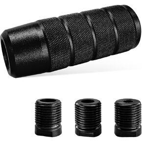 Car Shifter Knob, Aluminum Alloy Cool Car Gear Lever Stick Shifter Handle with 3 Adapters, Shifter Gear Knob Lever for Most Manual Automatic Vehicles, Car Accessories (Black)