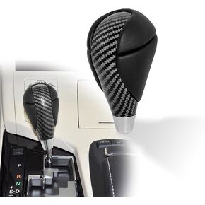 Gear Shift Knob Compatible with Lexus ES300h ES350 IS250 IS300 IS350 GS300 GS350 GS430 GS450h GS460 LS460 LS600h RX350 RX450h Shifter Knob Handle Black Leather Carbon Fiber Pattern