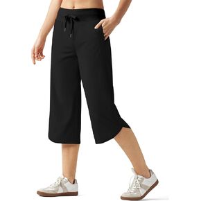 Willit Women's Capri Athletic Hiking Wide Leg Quick Dry Capri Pants Casual Lightweight Summer Cropped Pants