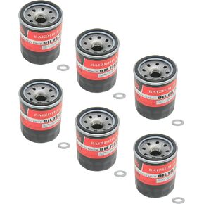 6-PACK BAIZHIHUA LF-5151 Premium Oil Filter (Drain Plug Gasket) Replaces 15400-PLM-A02 & 94109-14000, 15400-RTA-003, 15400-PLM-A01,15400-P0H-305PE Fits Honda Civic, Pilot, CR-V, Accord, Acura Models