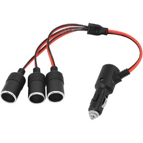 Mandark Car Cigarette Lighter Splitter, 1 to 2 Vehicle Cigarette Lighter Splitter Adapter Power Charger Port, 12V/24V Female Socket Plug Extension Cable, Universal for Most Cars in Kuwait