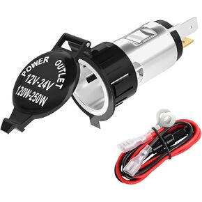 Mandark Car Cigarette Lighter Socket, 12V Vehicle Power Outlet Cigarette Lighter Adapter with Waterproof Cover & Extension Cable, Universal Automotive Accessories for SUV, Truck, RV