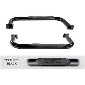 Rugged Ridge | Tube Side Step Kit, Round, 3 Inch, Black | 11591.02 | Fits 1976-1986 Jeep CJ