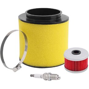 Motorcycle Air Filter 17254-HN1-000 & Oil Filter & Spark Plug Replacement for Honda Sportrax 400 TRX400 1999-2007,Rancher 420 TRX420 2014-2017,Foreman 500 TRX500 2012-2017,Foreman Rubicon 500 2015-18