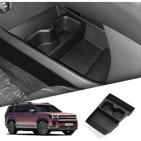 smabee Center Console Organizer for 2024 2025 Hyundai Santa Fe Armrest Storage Box ABS Storage Tray Insert Interior Accessories Black