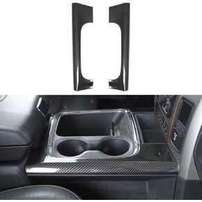 Compatible with Dodge RAM 1500 Center Console Front Seat Gear Side Panel Decoration Cover Compatible with RAM 1500 2010 2011 2012 ABS (Carbon Fiber Black)