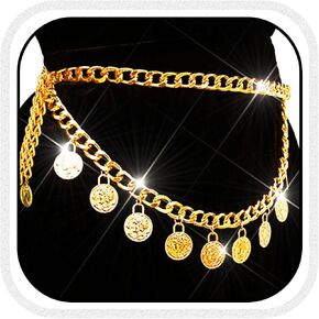 BODIY Gold Coin Belt Waist Body Chain Jewelry for Women
