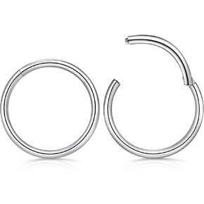 2pcs 316l Surgical Steel Nose Rings 20G 18G 16G Nose Hoop Diameter 6mm 7mm 8mm 9mm 10mm 12mm Septum Ring Cartilage Earrings Helix Tragus Conch Daith Rook Nose Piercing Jewelry Gold-Silver