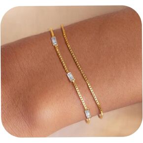 أساور Weddinen Birthstone للنساء ، و 14 ألف طبقة مزدوجة مطلية بالذهول ، قد يكون قابلاً للتكديس اللون الأخضر الأزرق ، قد يضعف هدايا الصداقة القابلة للشفقة من أجل MOM Best Friend