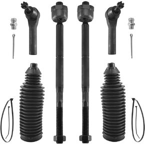ASTAPRO - نهايات قضيب التعادل 6pc من أجل Chevy GMC Sierra Silverado 1500 Suburban Tahoe Yukon Cadillac Escalade ، 4 inner rod rod ind 2 boots + bellows replick