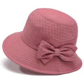 YEKEYI Women's Cotton Linen Bucket Hat Big Brim Hat Summer Sun Beach Cap Visor Sunhat
