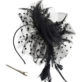 Womens Lace-Fascinator Hat Wedding Tea-Party Hats Cocktail Headwear Headband for Women