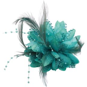 Song Qing Fascinators for Women Feather Tea Party Hat Brooch Corsage Flower Derby Bridal Cocktail Church Wedding Headpiece