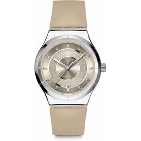 Swatch Unisex Casual Watch Beige Stainless Steel Automatic Mocha Dream