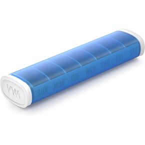 VVM Pill Organizer 7 Day, Travel Pills Organizer, Weekly Pill Box, Daily Medicine Pill Organizer, Travel Pill Case, Pill Container, Cute Pill Holder to Hold Vitamins, Medicines, Supplements - Blue