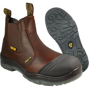 WOLF Work Boot | 100% Genuine Upper Leather | Oil, Slip, Heat, Chemical, Impact, Puncture Resistant | Electrical Hazards | Non-Slip Rubber Sole
