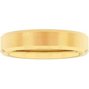 Men’s Wedding Band Ring Tantalum Carbide 5mm Satin Finish with Beveled Edges Choice of Color